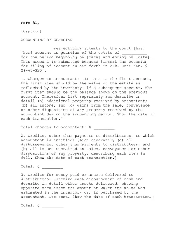 First page of Accounting by Guardian