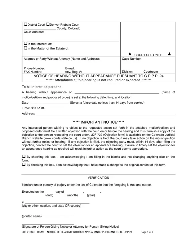 First page of Order for Transfer of Lodged Will