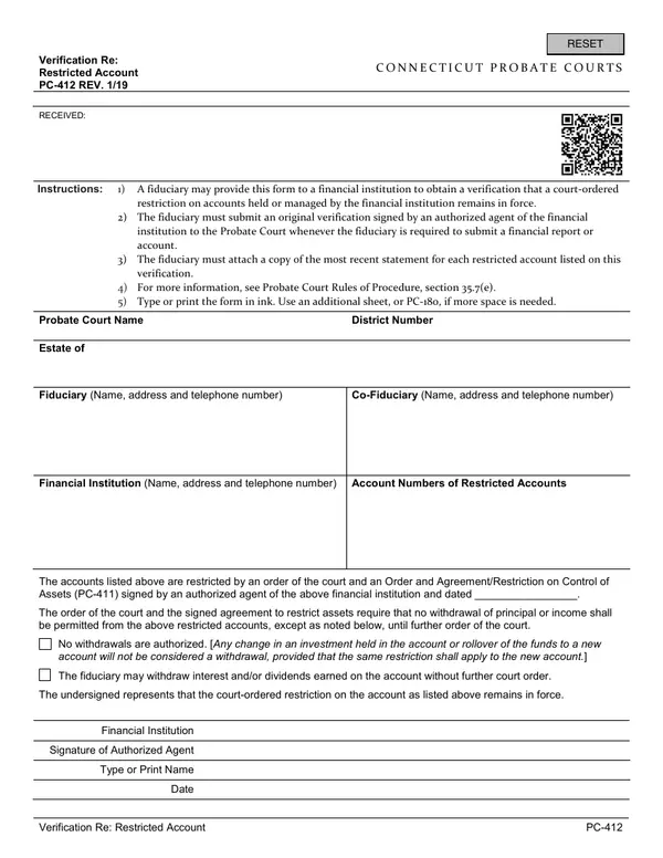First page of Verification Re: Restricted Account