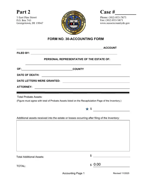 First page of Form No. 30-Accounting Form