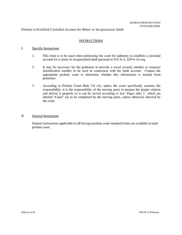 First page of Petition to Probate Will in Common Form
