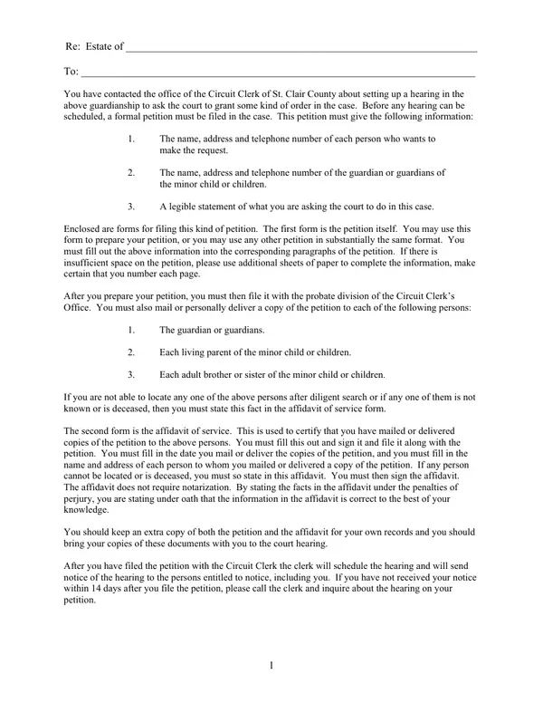 First page of Petition