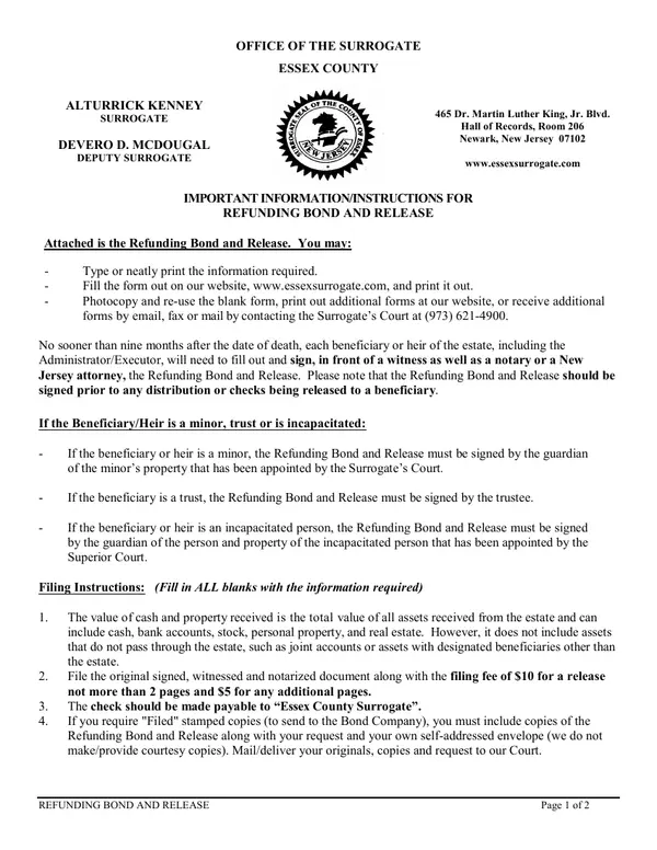 First page of Inheritance Tax Return - Resident Decedent Cover Page and Summary Page