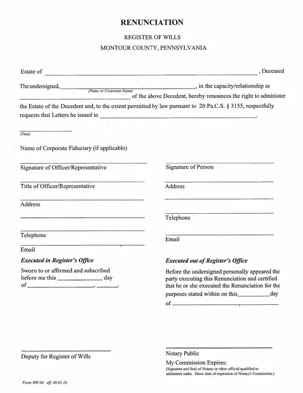First page of Renunciation