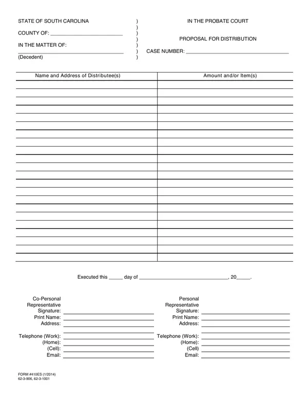 First page of Proposal for Distribution