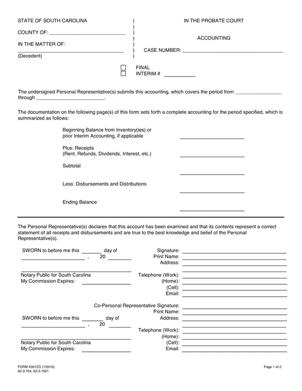 First page of Accounting