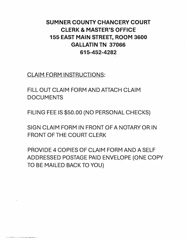 First page of Claim Against Estate of